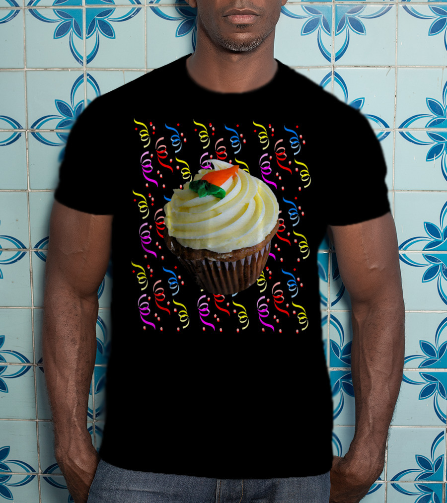 Cupcake And Confetti Cupcake With Colorful Swirl Decorations T-Shirt