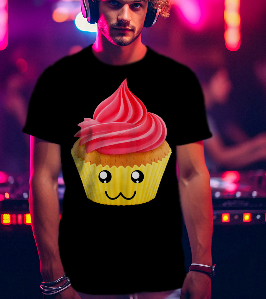 Kawaii Cupcake Lover Cute Muffin Face T-Shirt