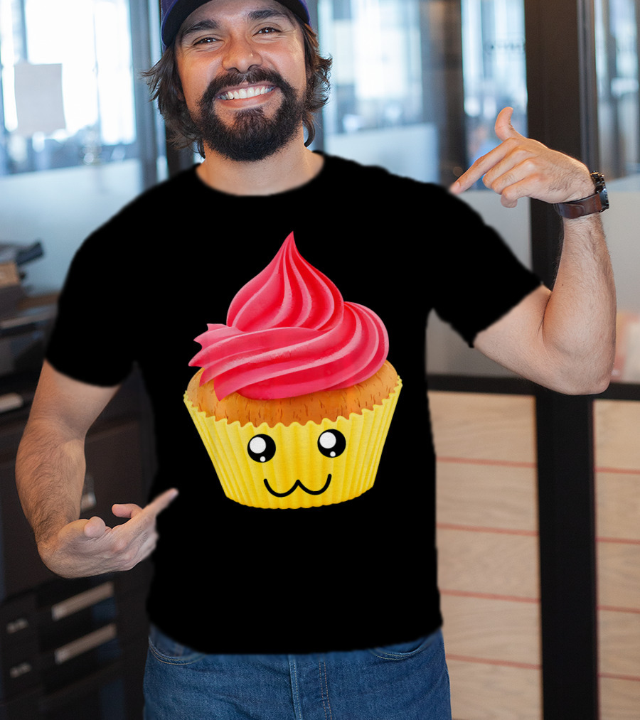 Kawaii Cupcake Lover Cute Muffin Face T-Shirt