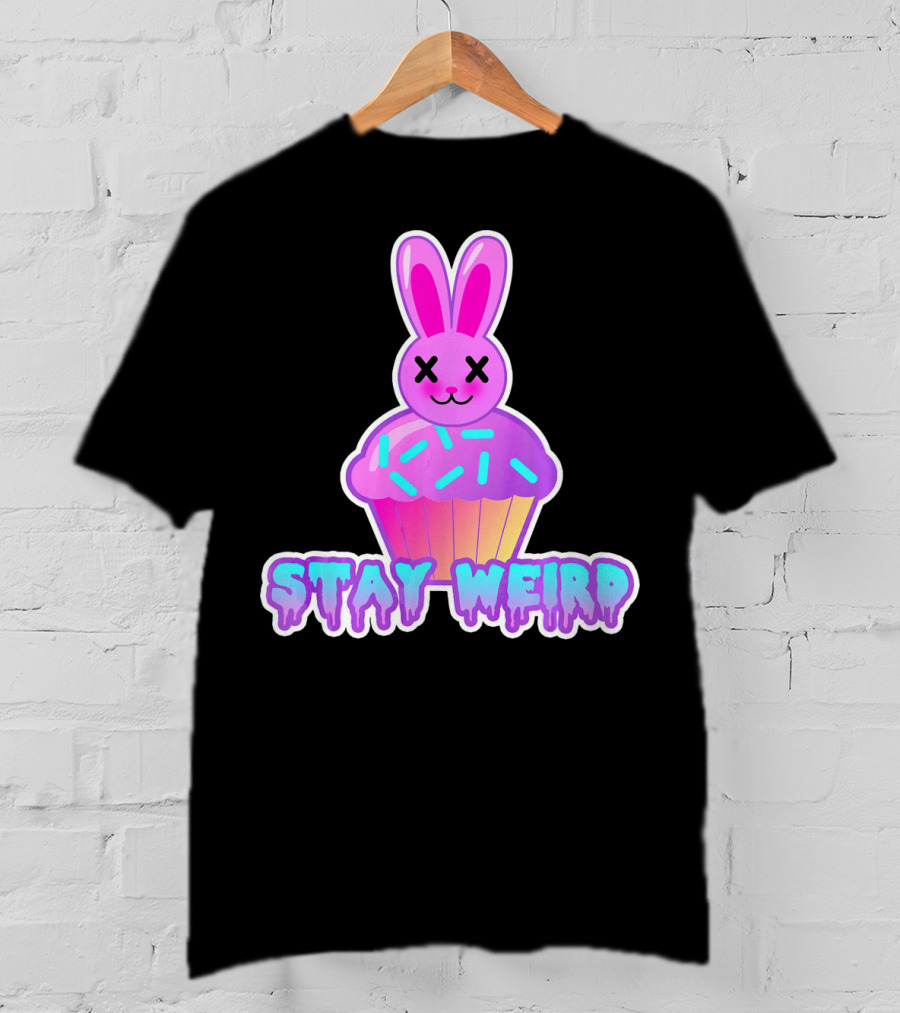 Stay Weird Pastel Goth Doom Bunny Cupcake T-Shirt