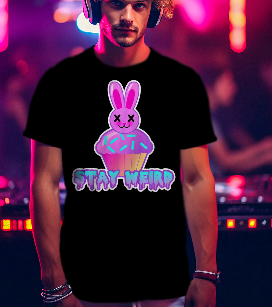 Stay Weird Pastel Goth Doom Bunny Cupcake T-Shirt