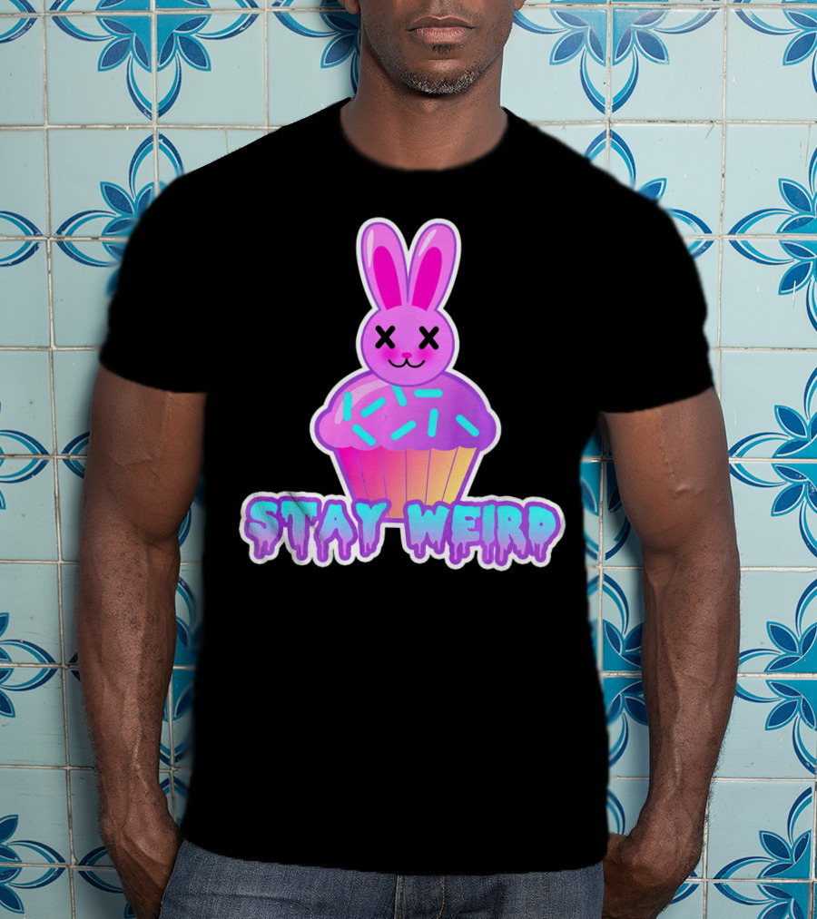 Stay Weird Pastel Goth Doom Bunny Cupcake T-Shirt
