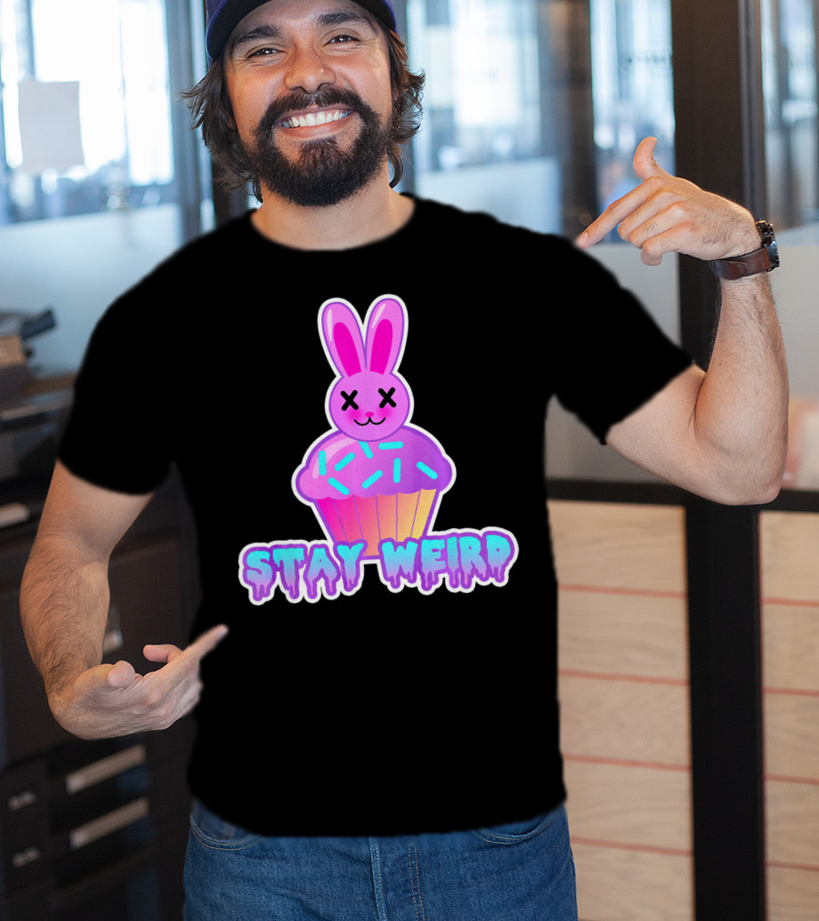 Stay Weird Pastel Goth Doom Bunny Cupcake T-Shirt