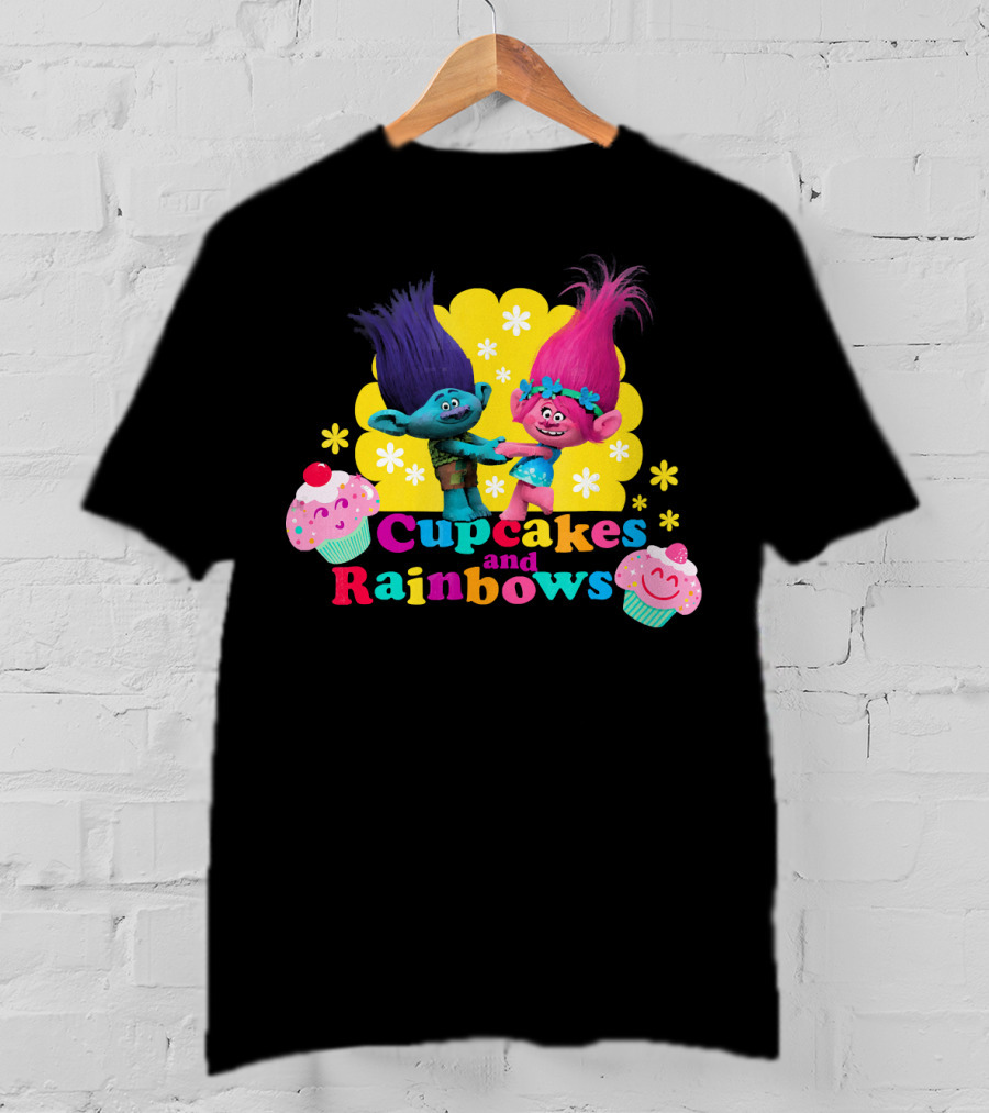 DreamWorks Trolls Cupcakes And Rainbows Branch And Poppy T-Shirt