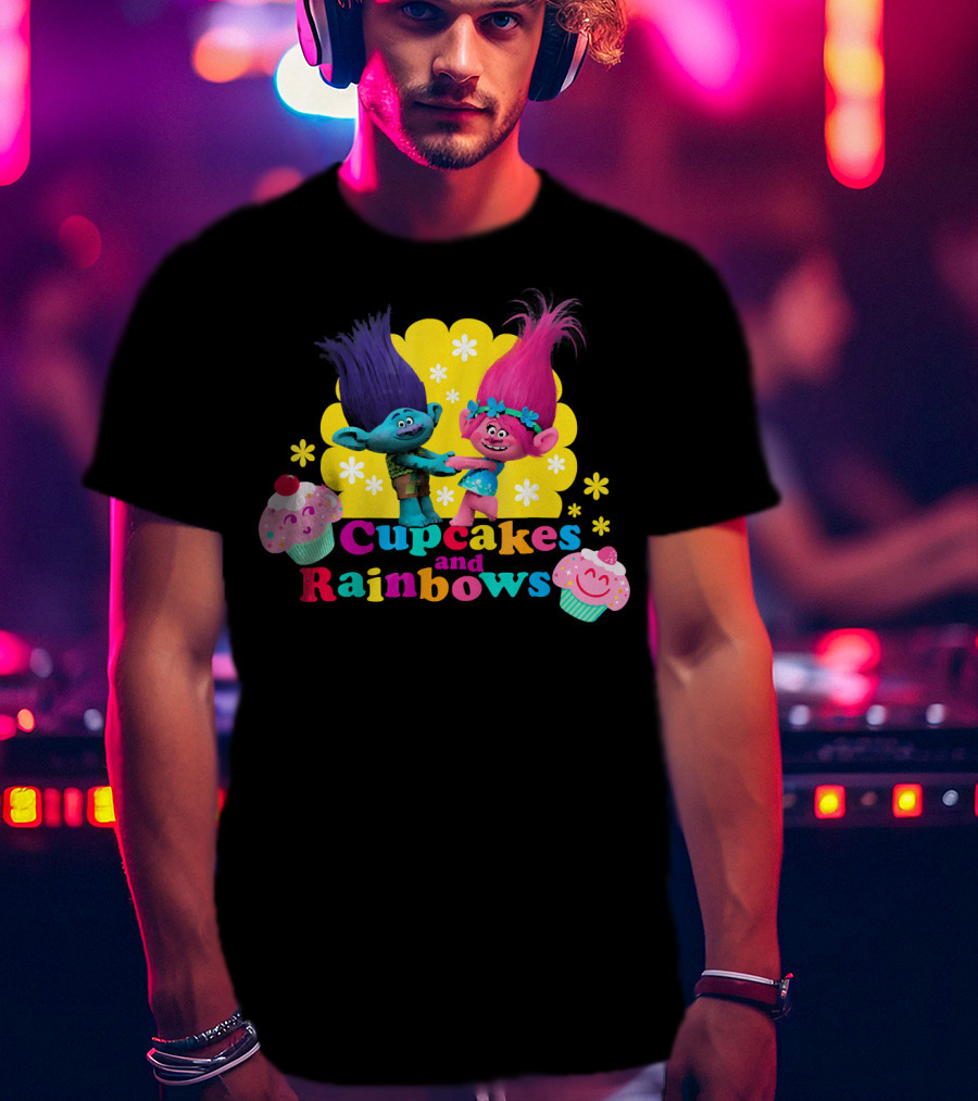 DreamWorks Trolls Cupcakes And Rainbows Branch And Poppy T-Shirt