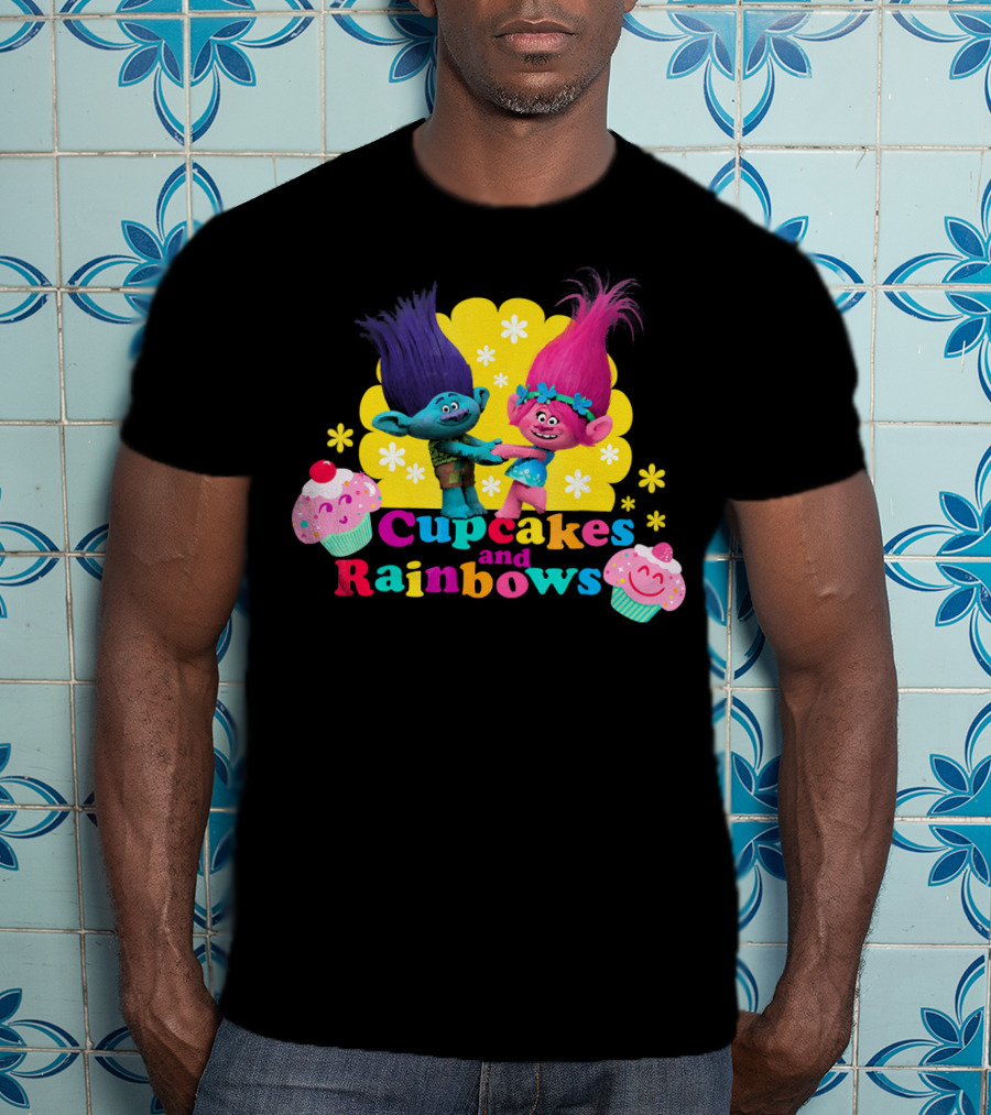DreamWorks Trolls Cupcakes And Rainbows Branch And Poppy T-Shirt