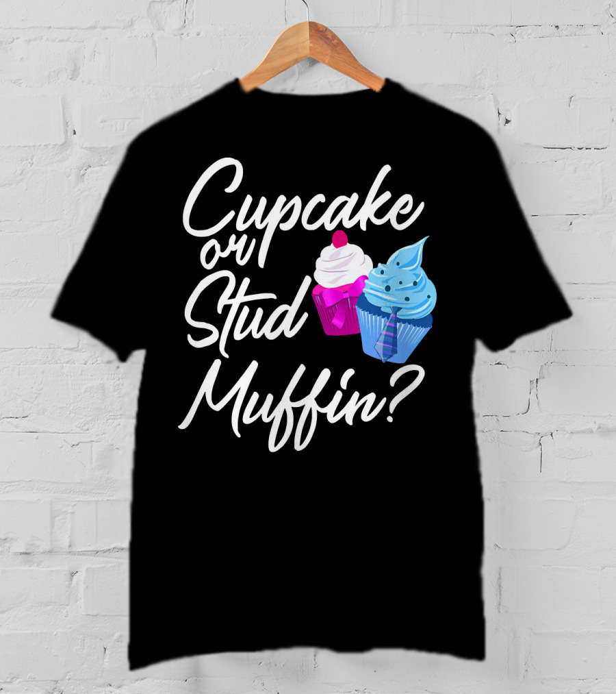 Cupcake Or Stud Muffin Gender Reveal Boy T-Shirt