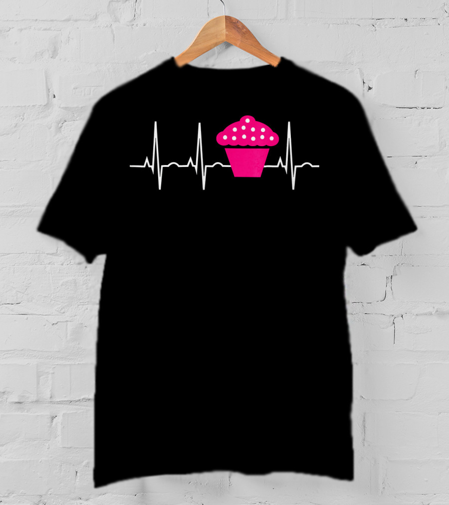 Cupcake Heartbeat Pulse T-Shirt