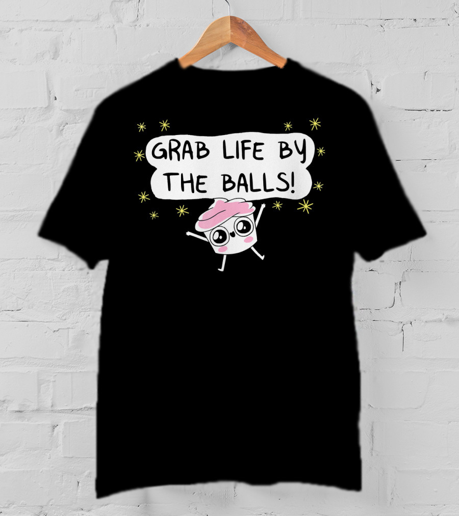Grab Life By The Balls Good Advice Cupcake Cute Starry Character T-Shirt