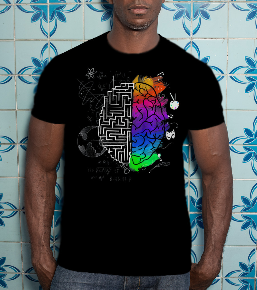 Colorful Brain Science Physics Art Music Mathematics Creativity T-Shirt