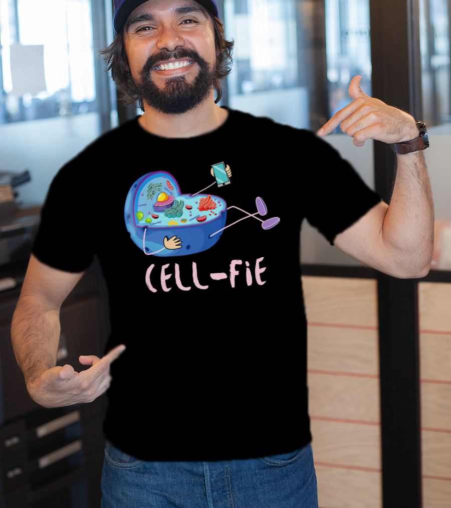 Cell Fie Funny Science Biology Teacher Cell Phone Concept T-Shirt