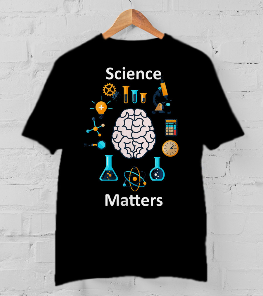 Science Matters STEM Tech Girls Brain Chemistry Physics Microscope T-Shirt