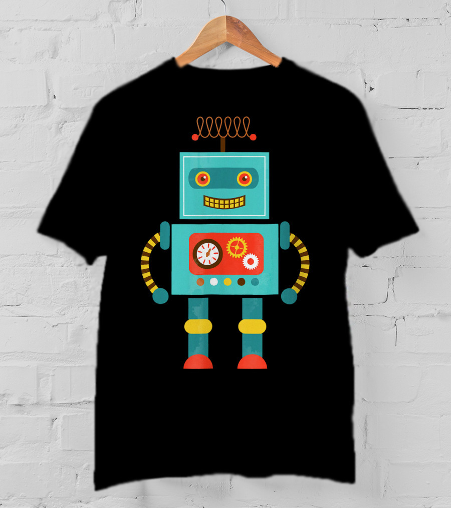 Cute Retro Robot Vintage Science T-Shirt