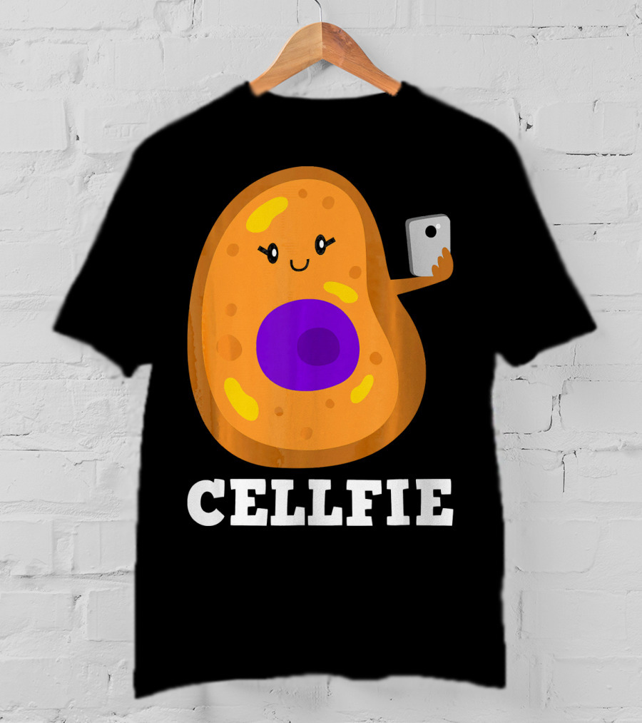 Cute Cell Character Taking Selfie For Science Teacher Enthusiasts T-Shirt