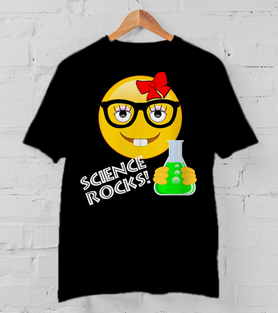 Science Rocks Emoji Chemistry Girl T-Shirt