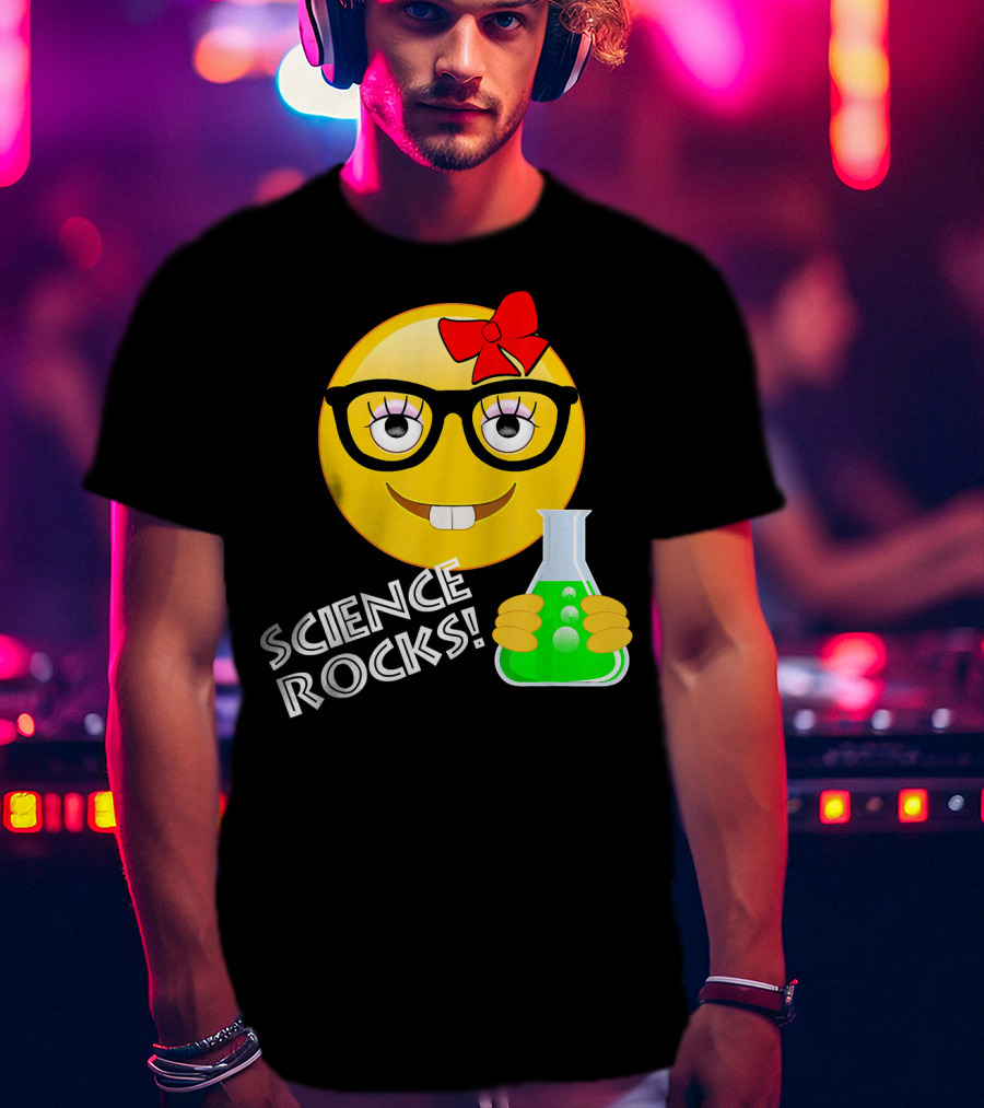 Science Rocks Emoji Chemistry Girl T-Shirt