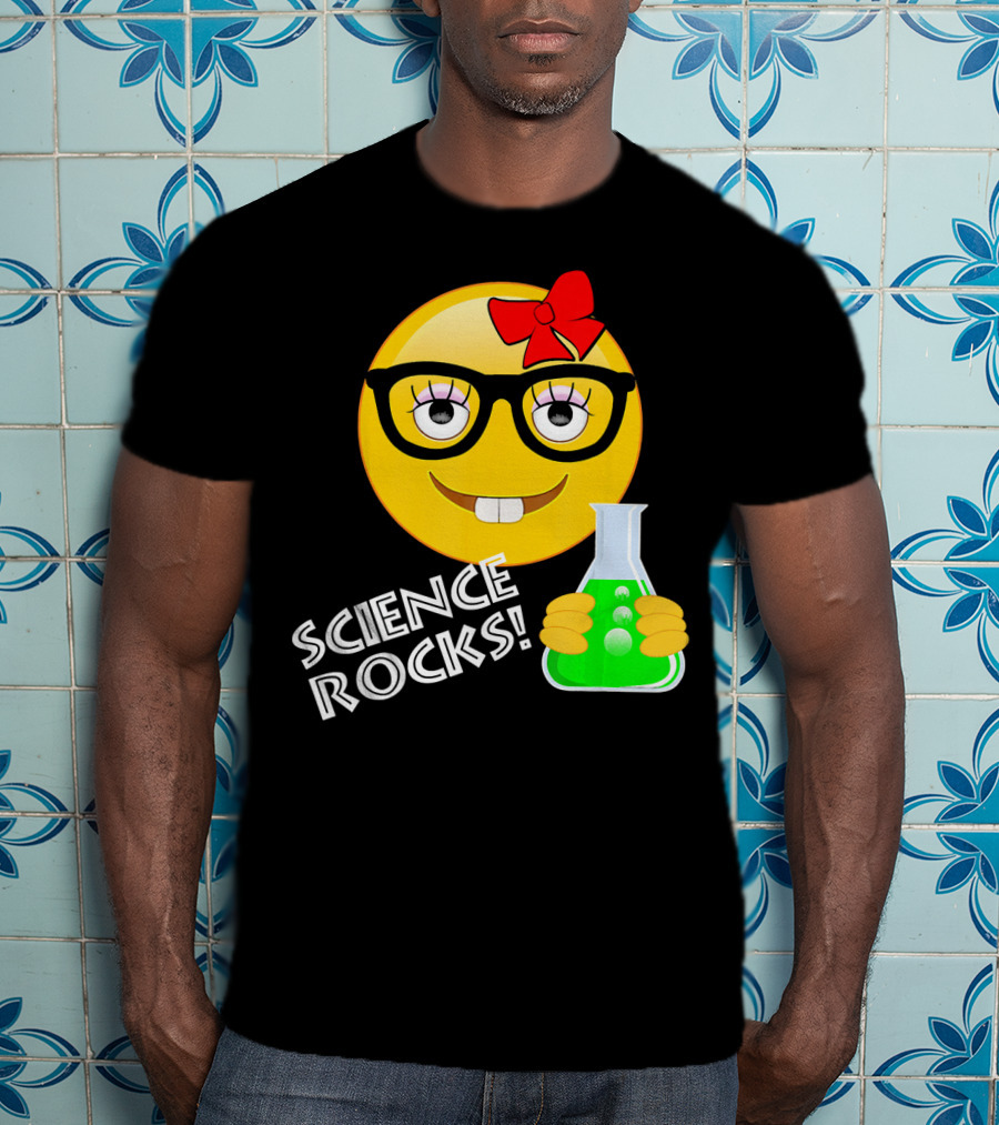 Science Rocks Emoji Chemistry Girl T-Shirt