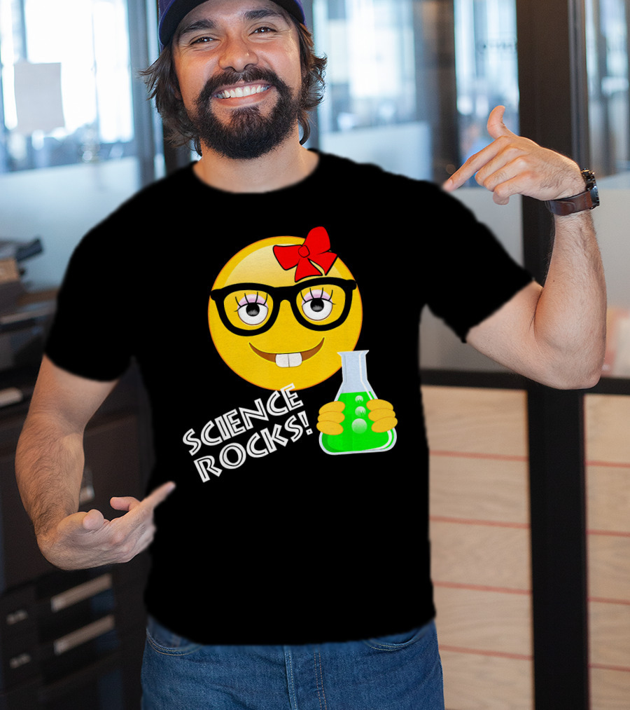 Science Rocks Emoji Chemistry Girl T-Shirt