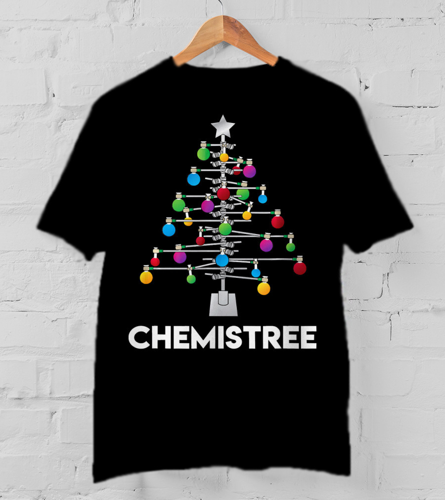 Chemistree Funny Christmas Science Holiday Flask Ornament Tree T-Shirt