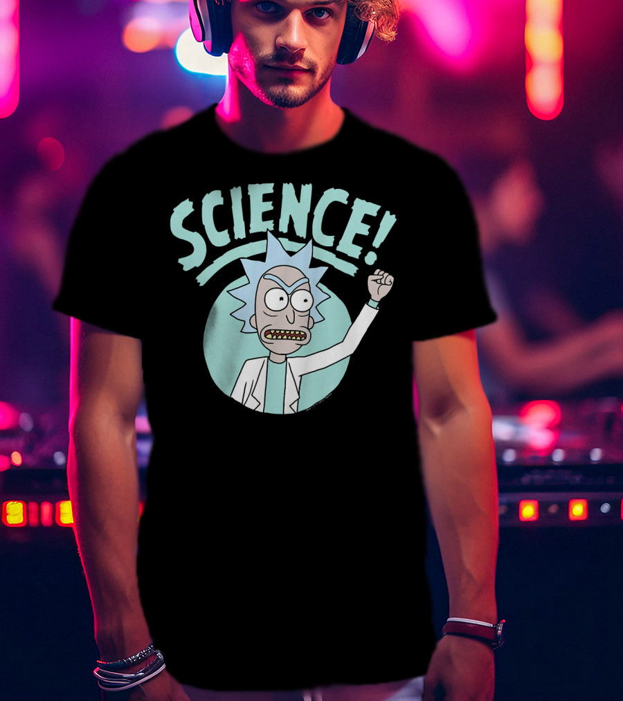 Rick And Morty Science Punch Fist Raised T-Shirt