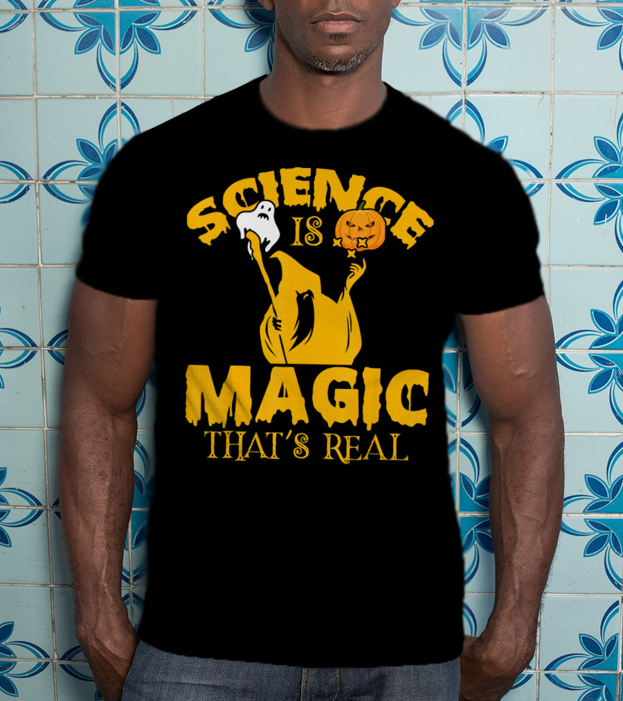 Science Is Magic That's Real Halloween Ghost Pumpkin T-Shirt