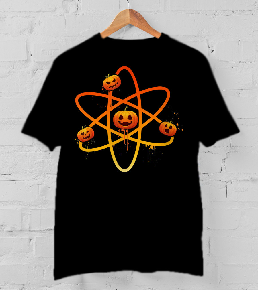 Halloween Night Funny Pumpkin Atom Smiles T-Shirt