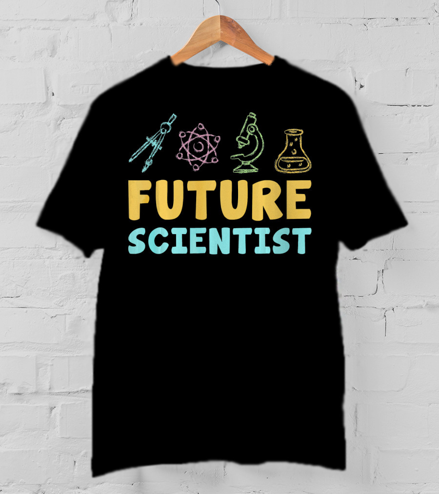 Future Scientist Funny Science Experiment Tools Beaker Microscope Atom T-Shirt