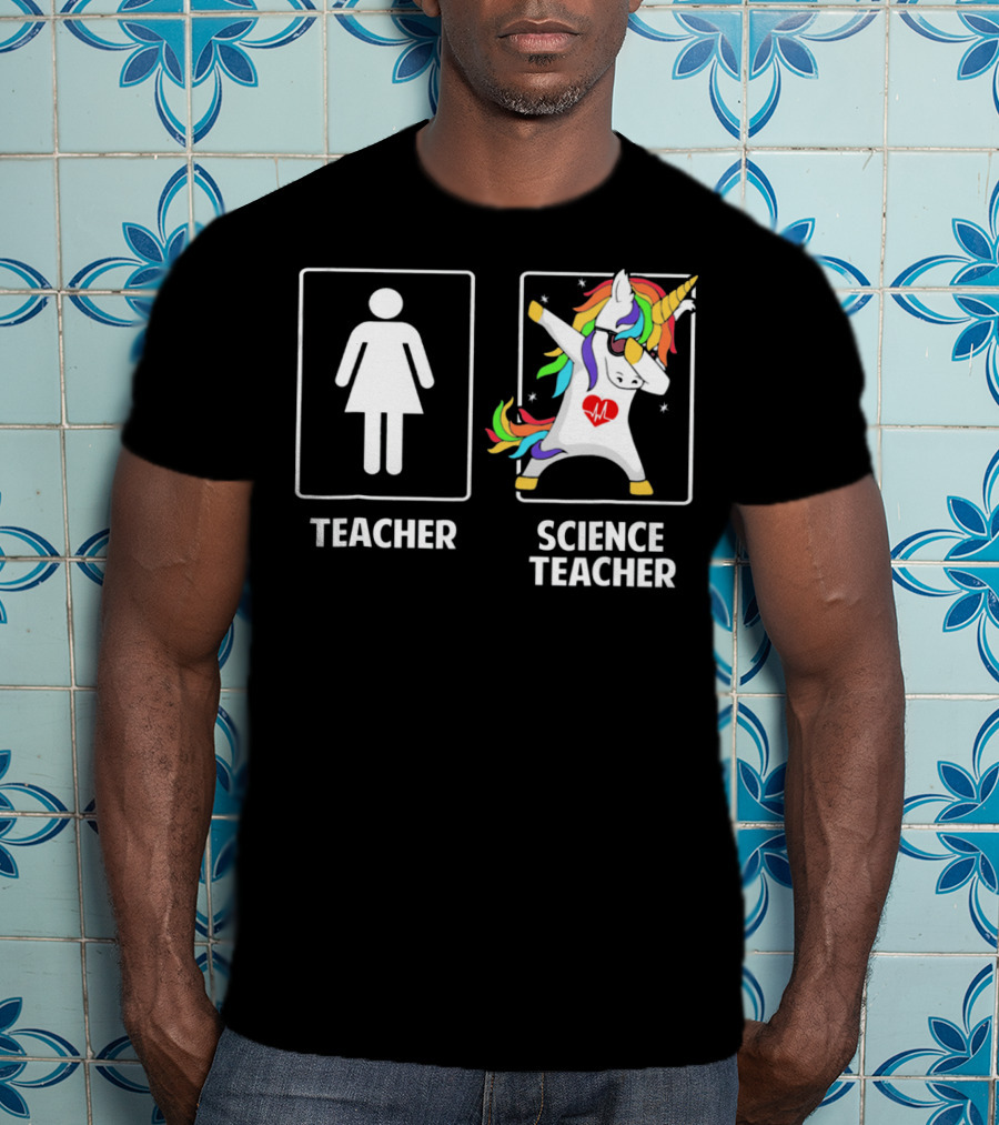 Teacher Science Teacher Unicorn Dabbing T-Shirt