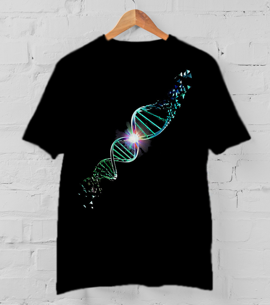 Shattered DNA Genetics Science Double Helix Fracture Illuminate T-Shirt