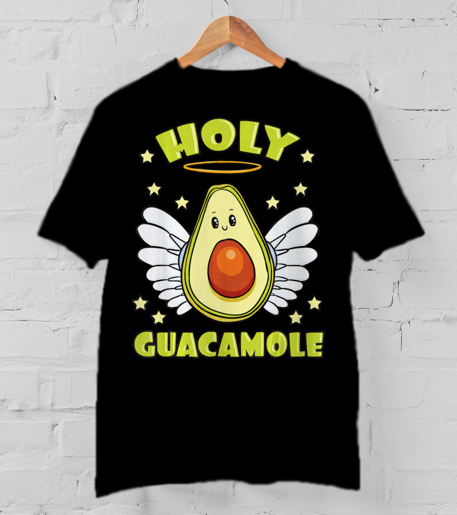Holy Guacamole Avocado Angel With Halo And Wings T-Shirt