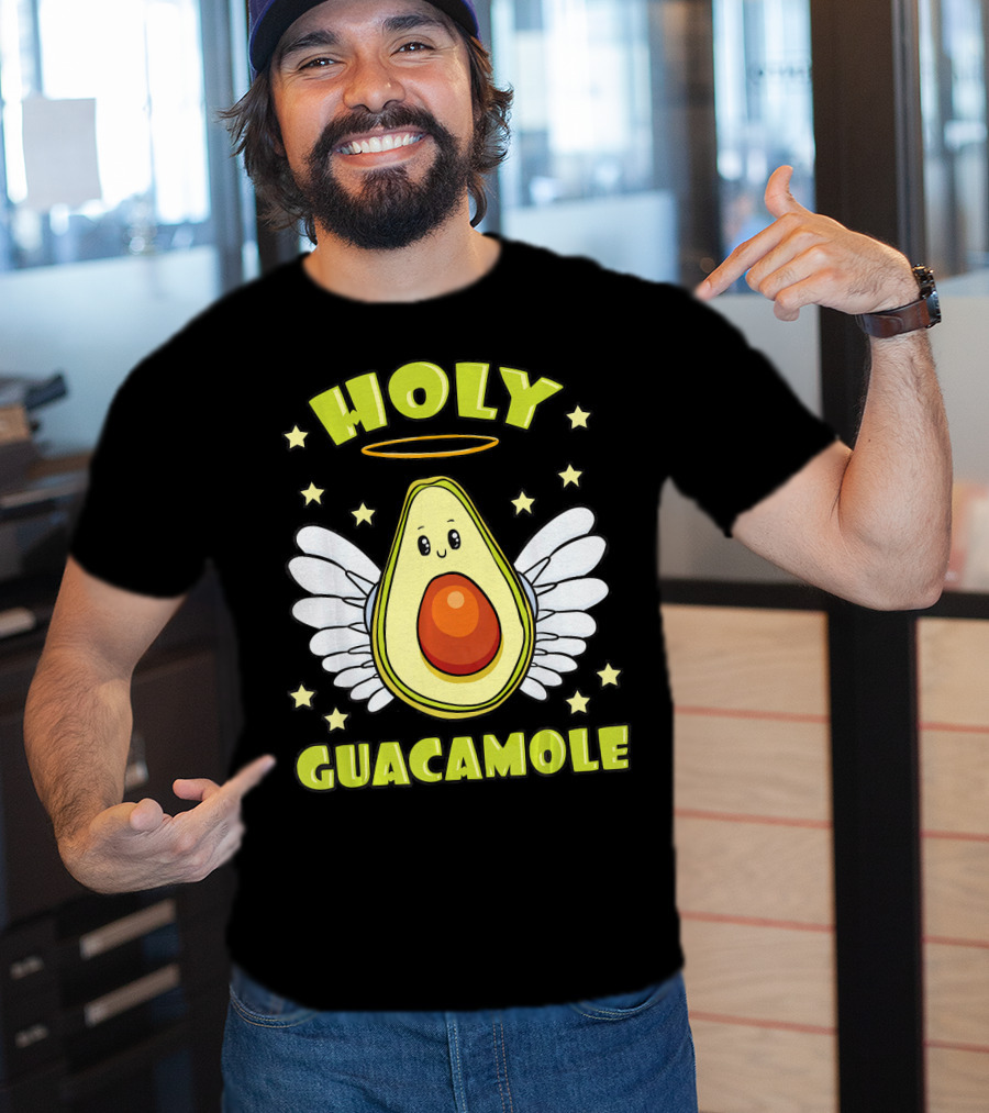 Holy Guacamole Avocado Angel With Halo And Wings T-Shirt