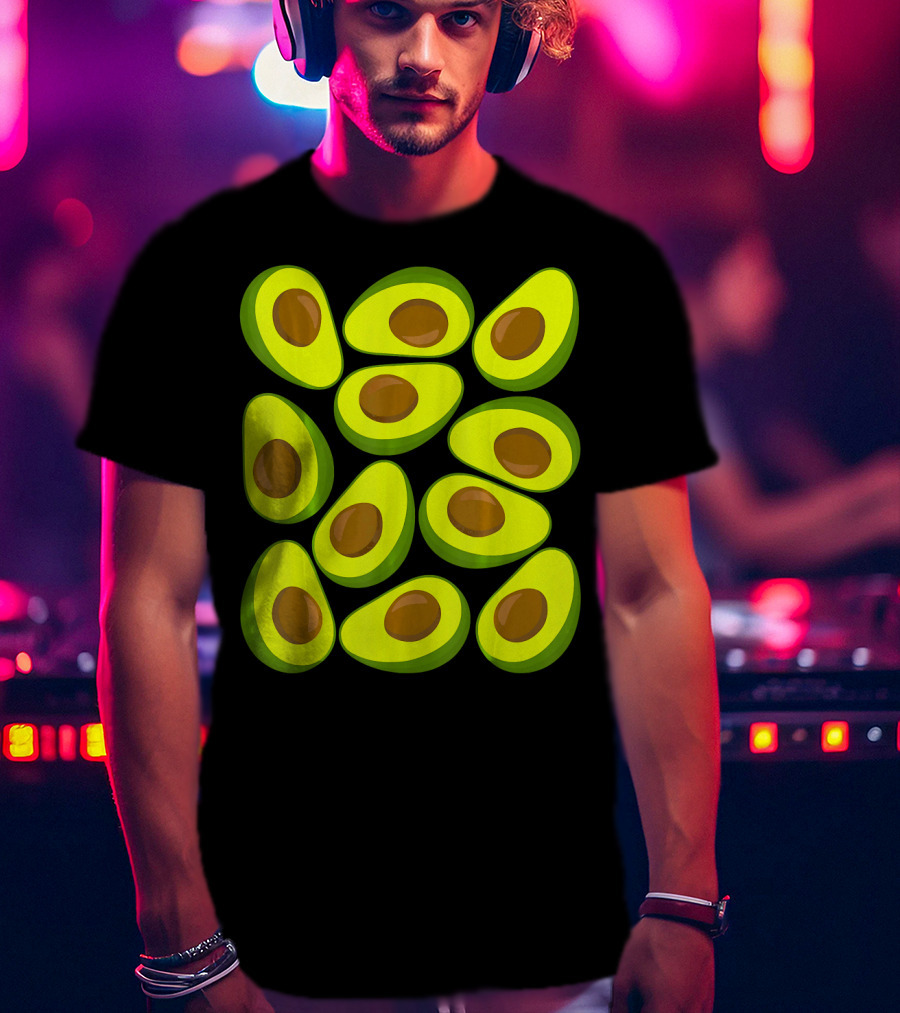 Avocado Pattern Funny Costume Holy Guaca T-Shirt