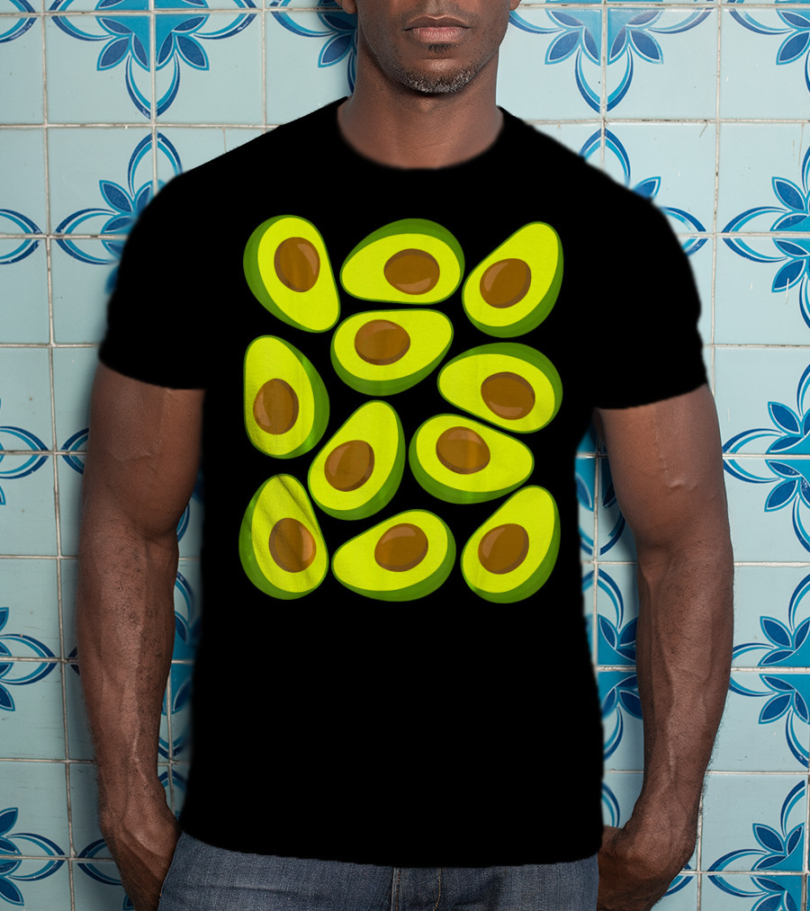 Avocado Pattern Funny Costume Holy Guaca T-Shirt