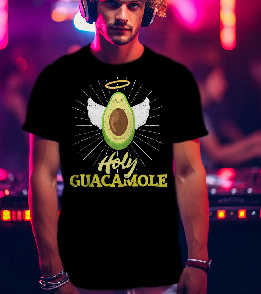 Holy Guacamole Angel Avocado With Halo And Wings T-Shirt