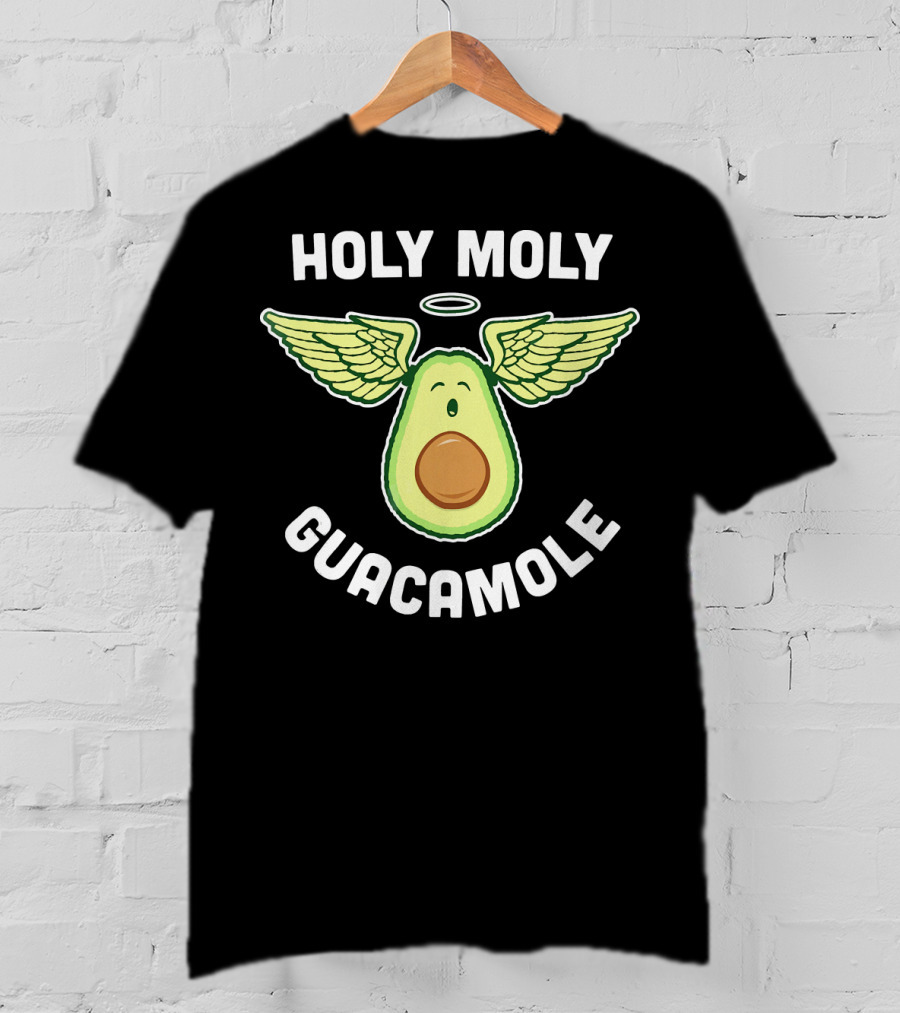 Holy Moly Guacamole Funny Vegan Avocado T-Shirt