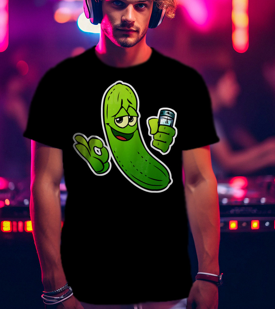 Funny Cool Pickle With Salt Shaker Spicy Vegetables Cucu T-Shirt