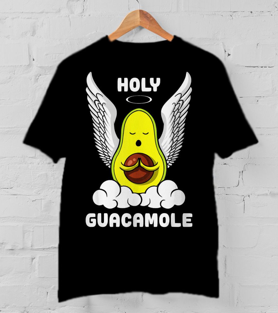 Holy Guacamole Avocado Angel With Wings Vegan Funny T-Shirt