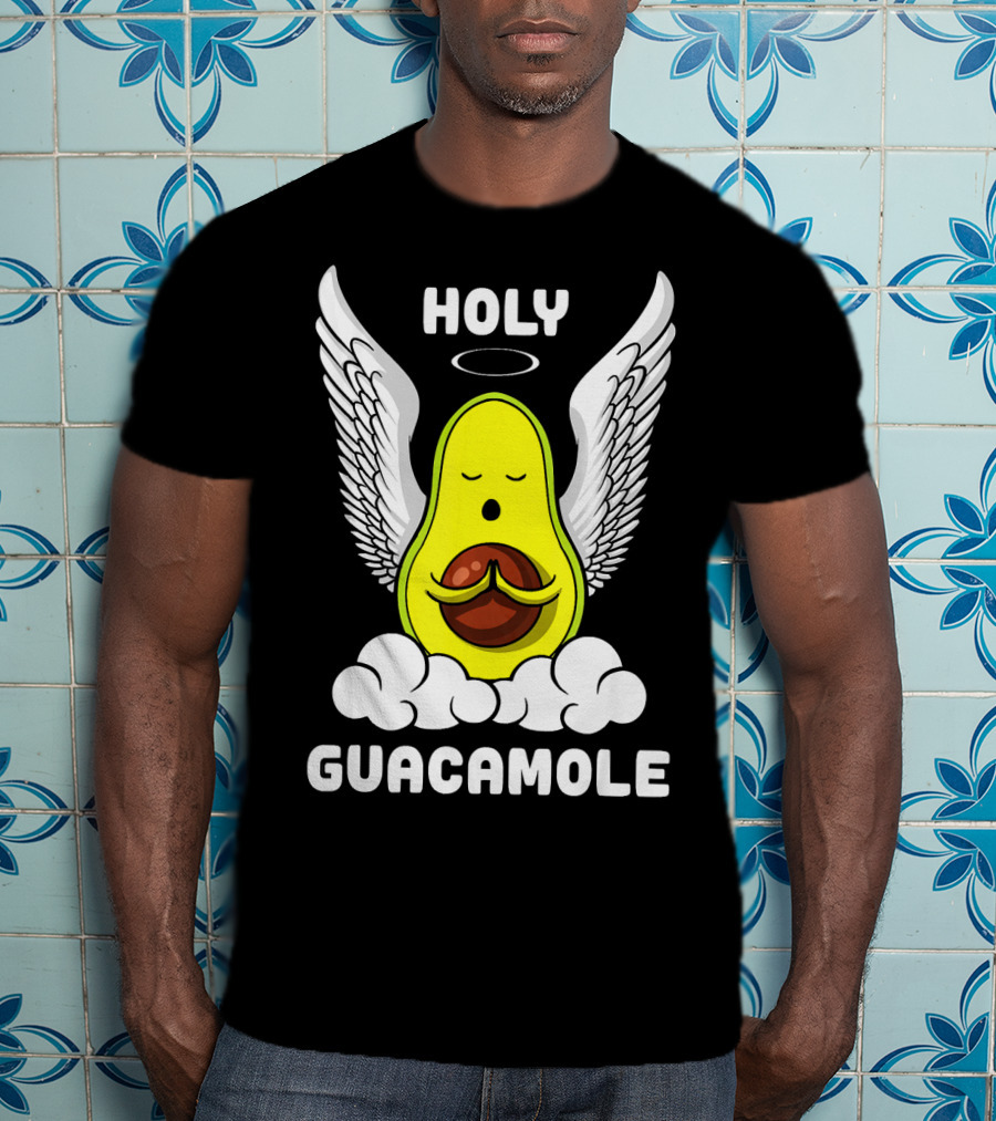 Holy Guacamole Avocado Angel With Wings Vegan Funny T-Shirt