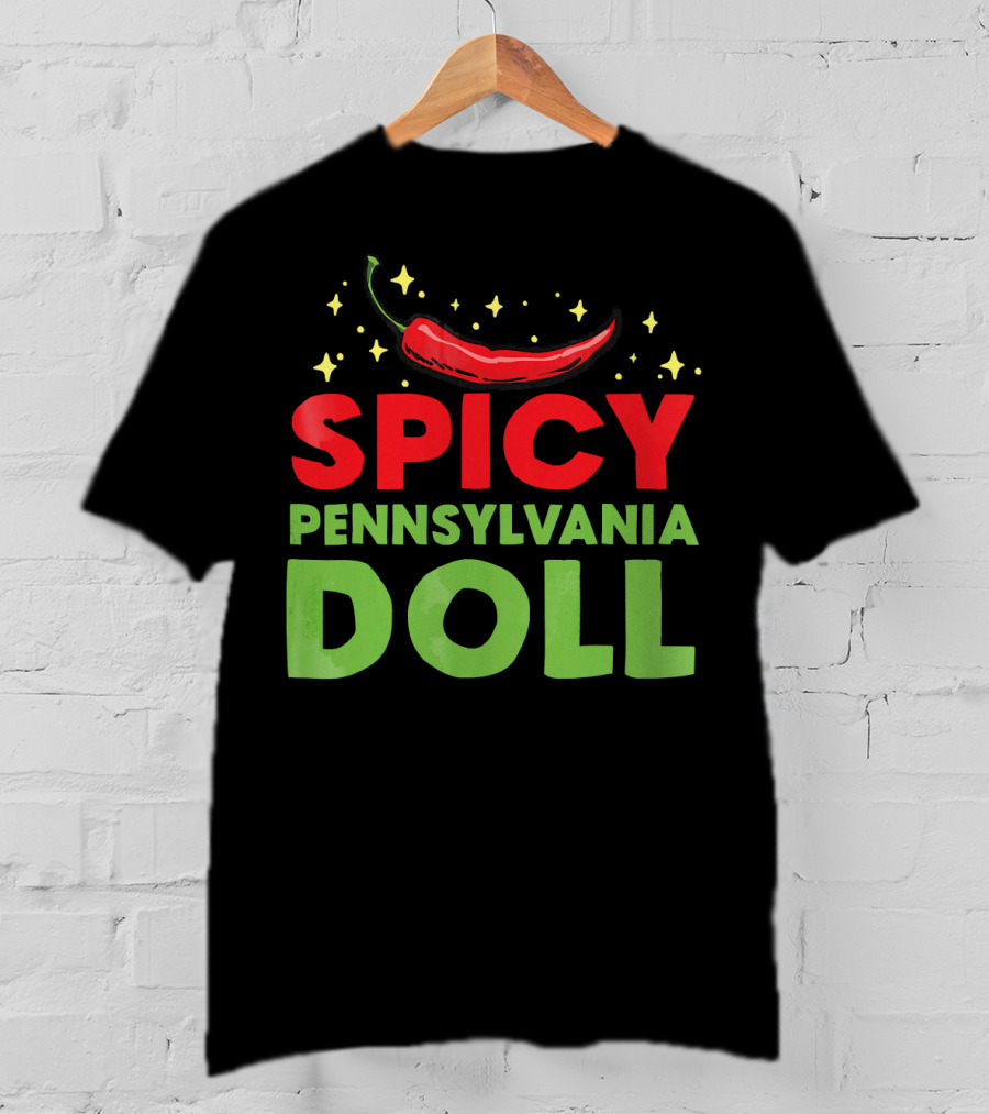 Spicy Pennsylvania Doll Chili Pepper Stars Fun T-Shirt