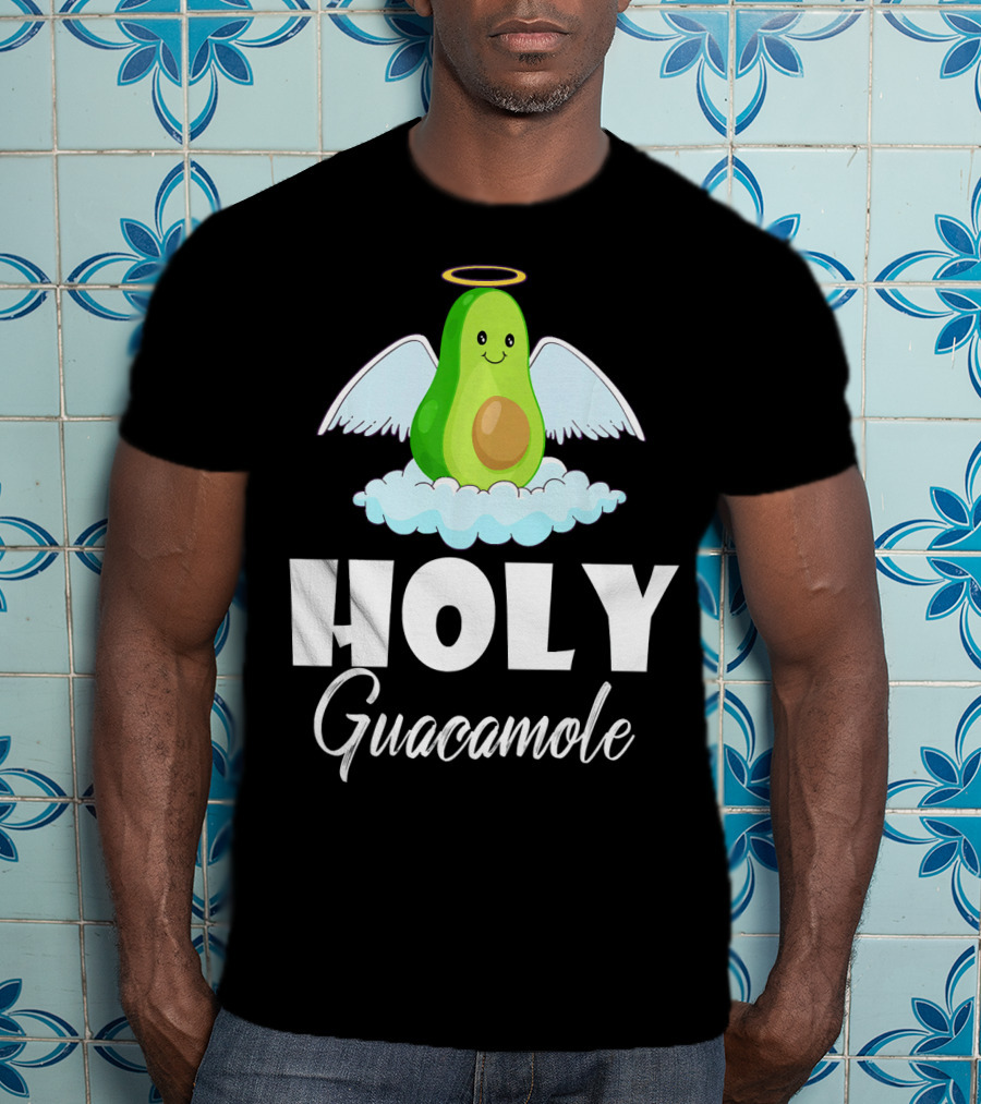 Holy Guacamole Avocado With Angel Wings And Halo T-Shirt