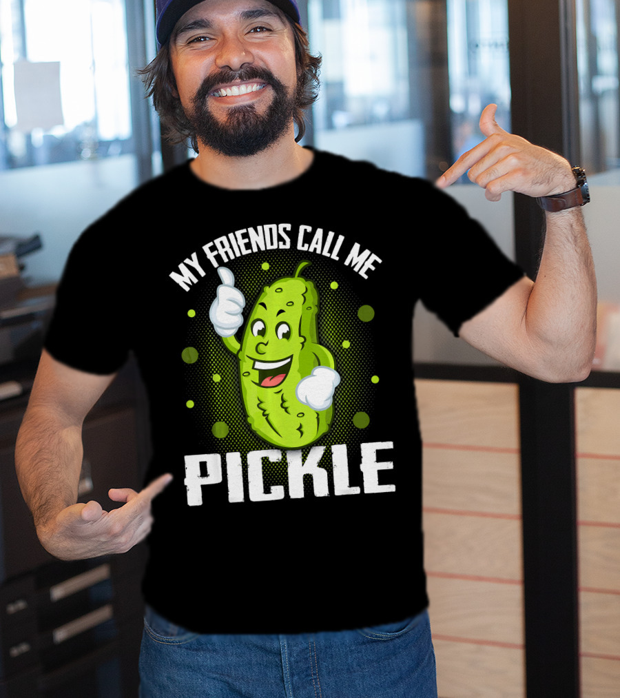 My Friends Call Me Pickle Cartoon Character With Thumbs Up T-Shirt
