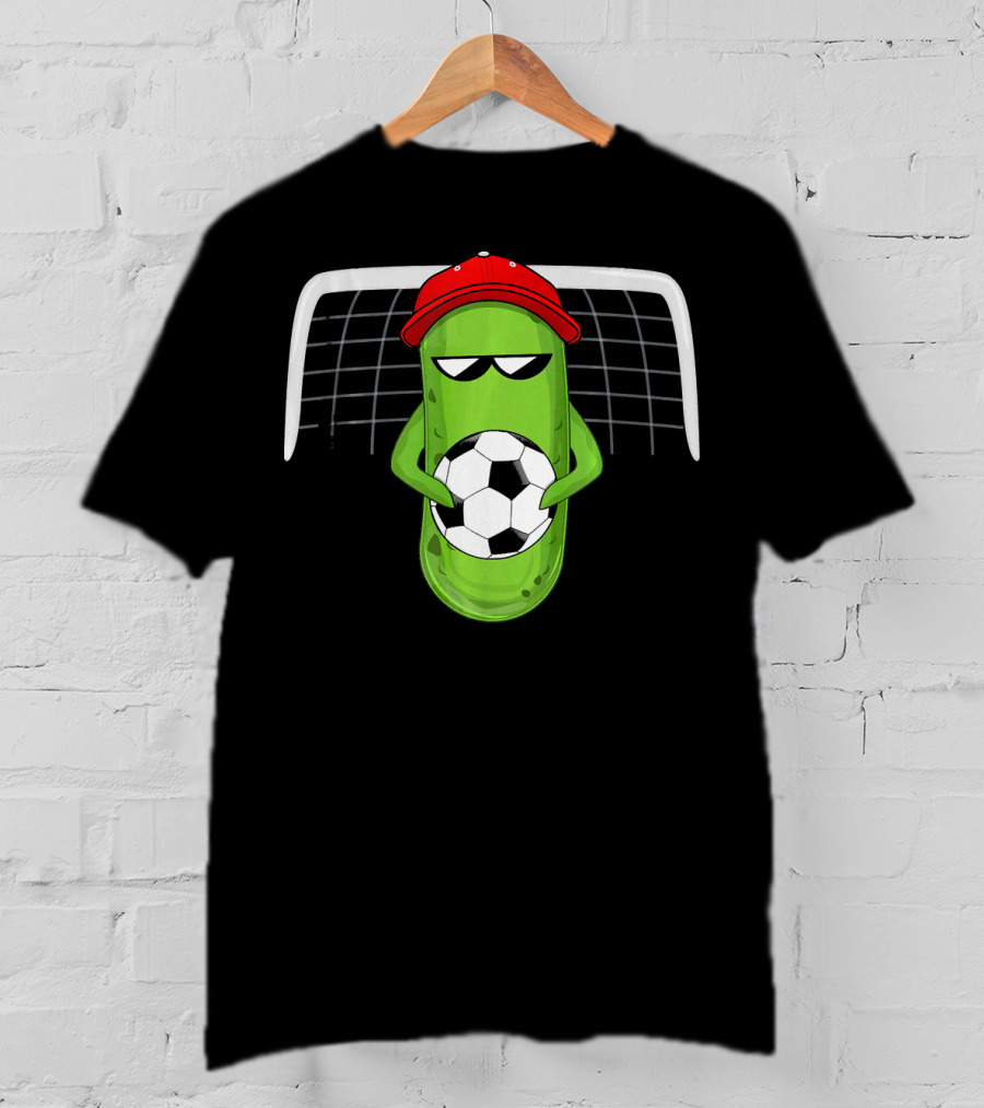 Pickle Soccer Player In Red Cap With Sunglasses T-Shirt