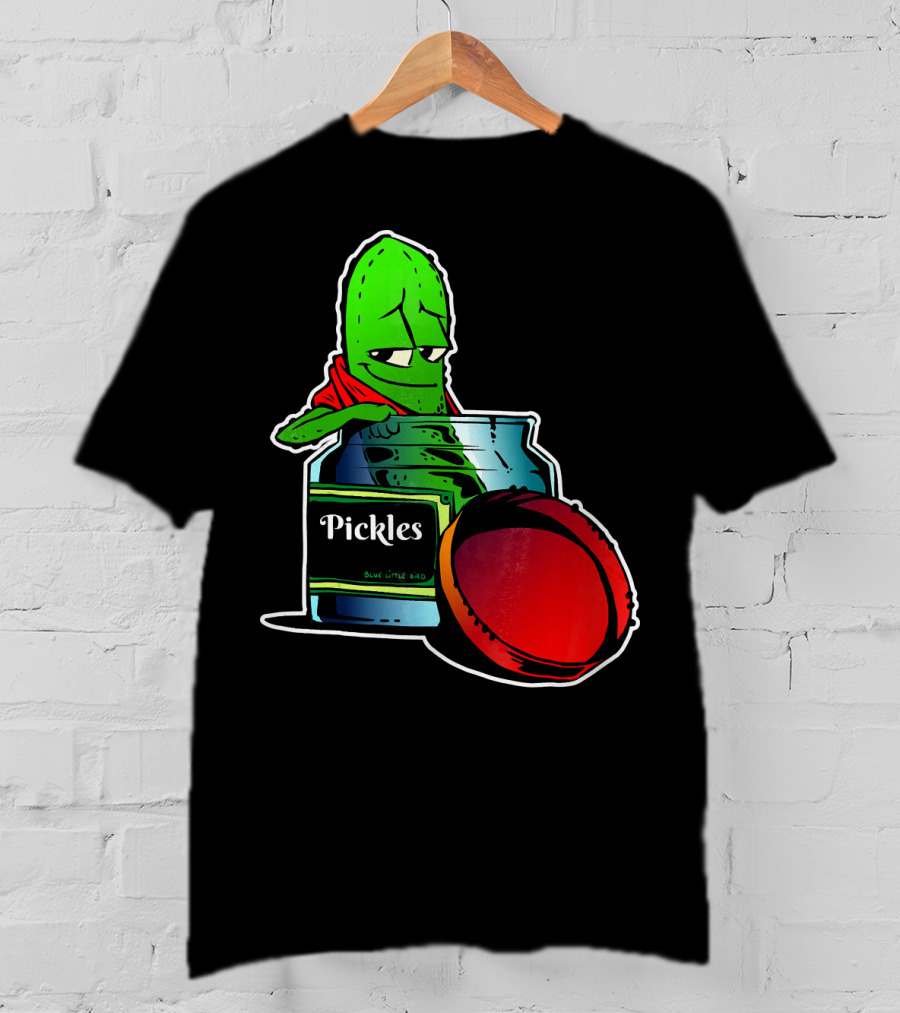 Pickles In Jar Funny Pickle Lover With Blue Lid And Red Sauce T-Shirt