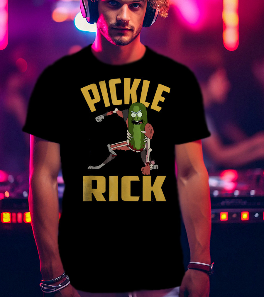 Pickle Rick Punch Rick And Morty Iconic Character Appeal T-Shirt