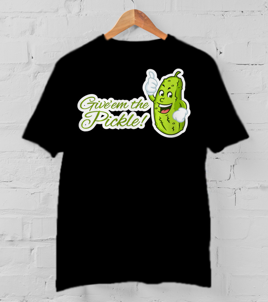 Give'em The Pickle Thumbs Up Cartoon Character T-Shirt
