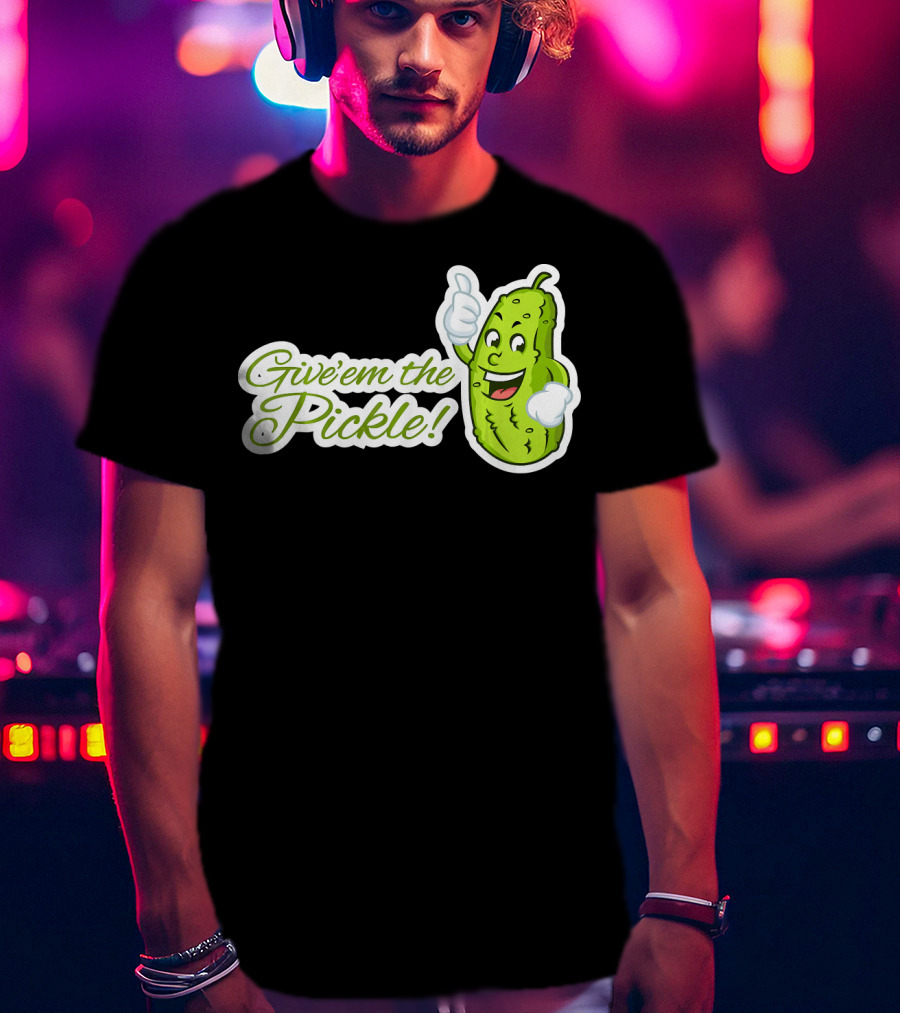 Give'em The Pickle Thumbs Up Cartoon Character T-Shirt