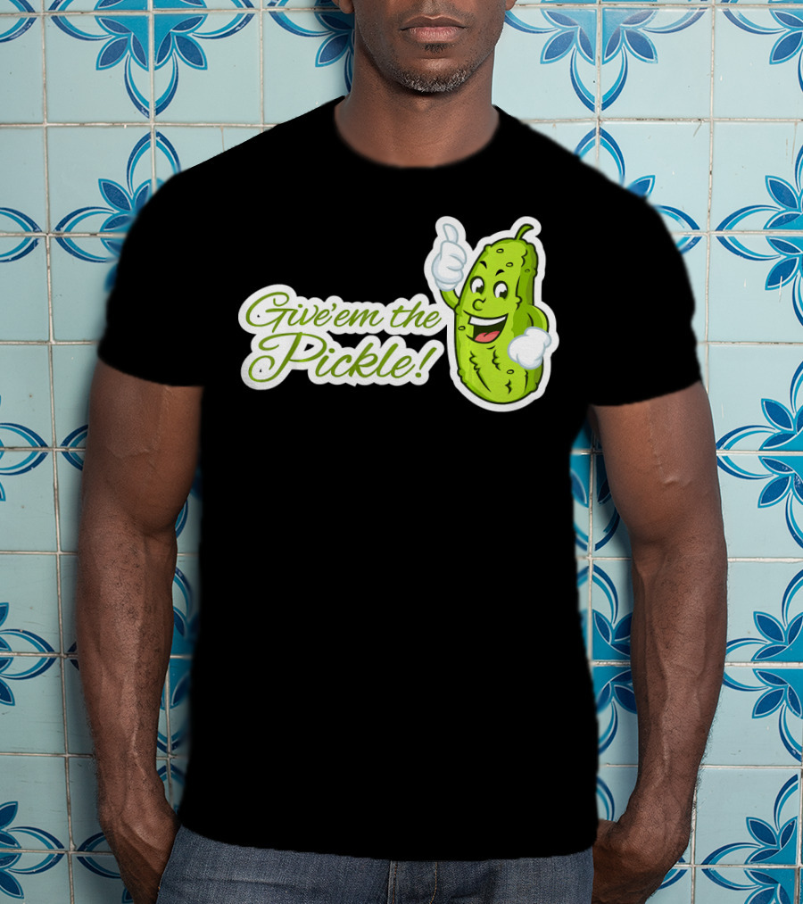 Give'em The Pickle Thumbs Up Cartoon Character T-Shirt