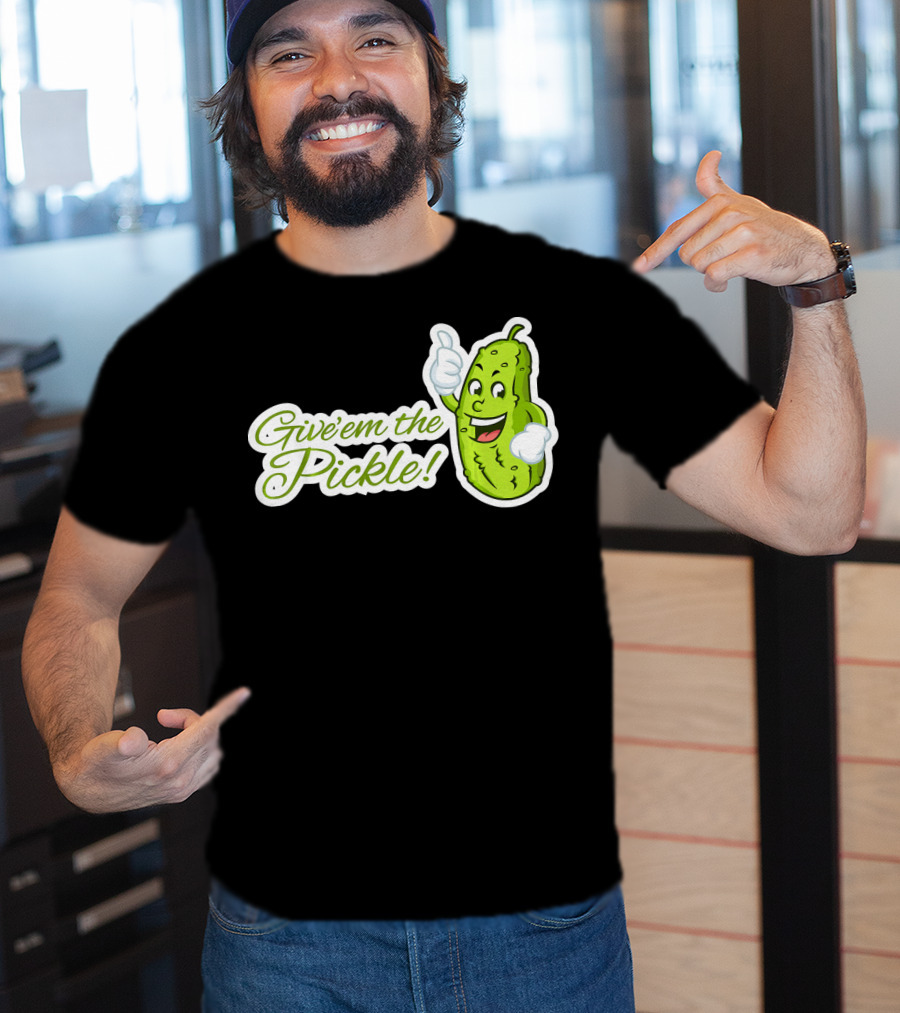 Give'em The Pickle Thumbs Up Cartoon Character T-Shirt
