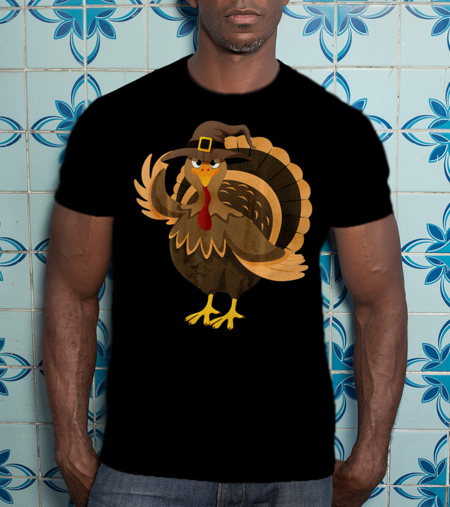 Funny Thanksgiving Turkey Dressed As Witch T-Shirt