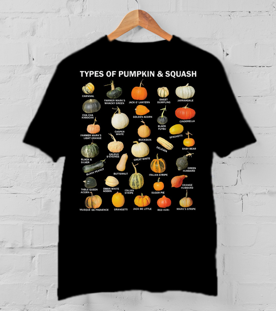 Types Of Pumpkin And Squash Carnival To Mark's Stripe Autumn Harvest T-Shirt